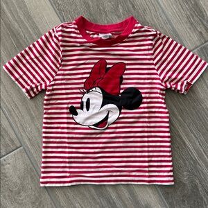 Hanna Andersson Disney collection white and red  stripe Minnie Mouse Tee size 4